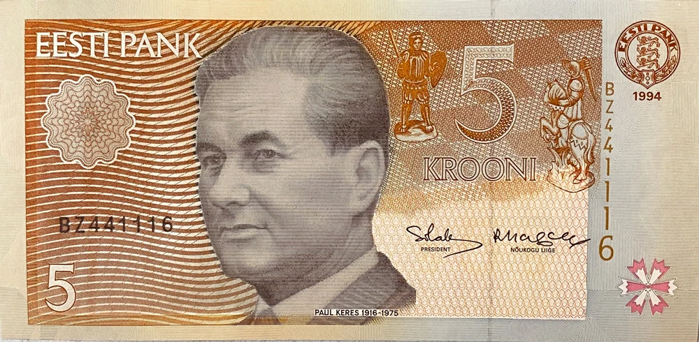 اسکناس استونی 5 کرون استونی